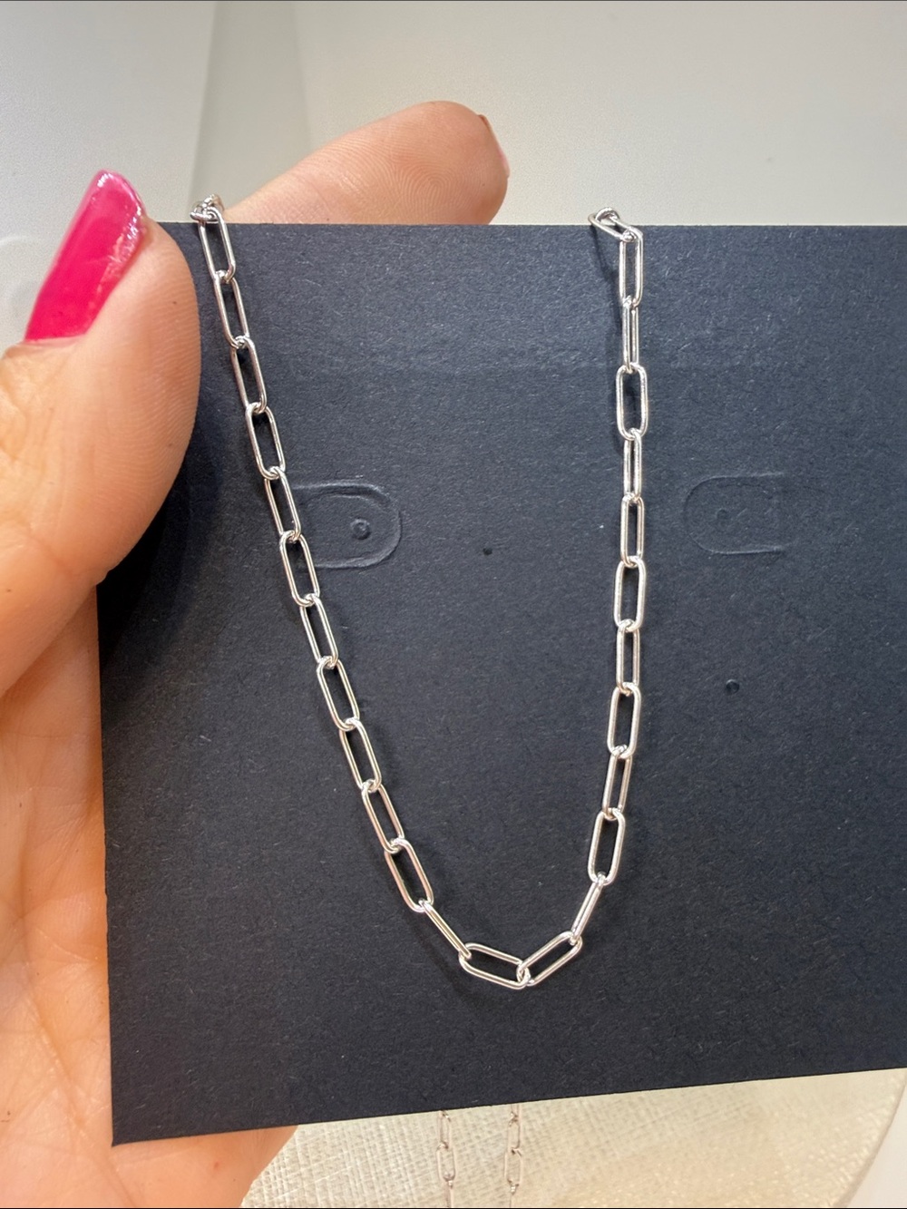 Paper Clip Sterling Silver Necklaces - 20 inches
